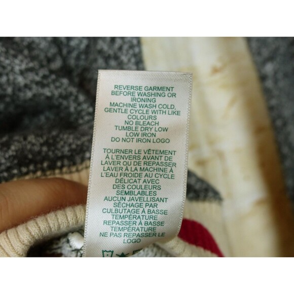 Roots Canada Womens XS Hooded Pullover Sweater Heather Black Varsity Cuffs - Picture 14 of 14